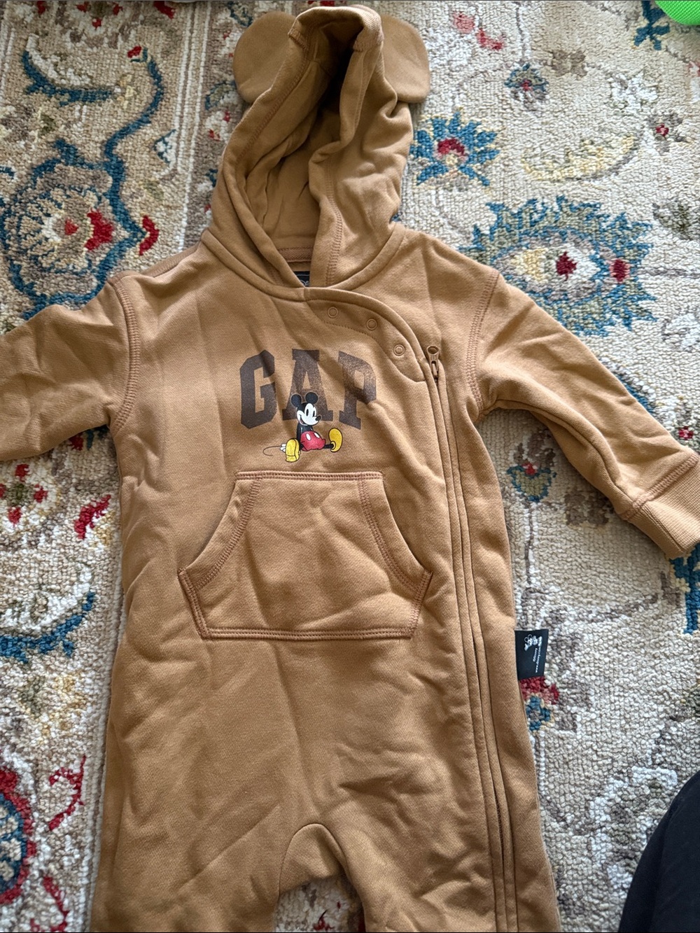 GAP Brown Hooded Mickey Mouse Fleece One-Piece